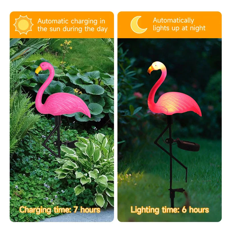 Bright solar flamingo Pink – Magical garden at night 