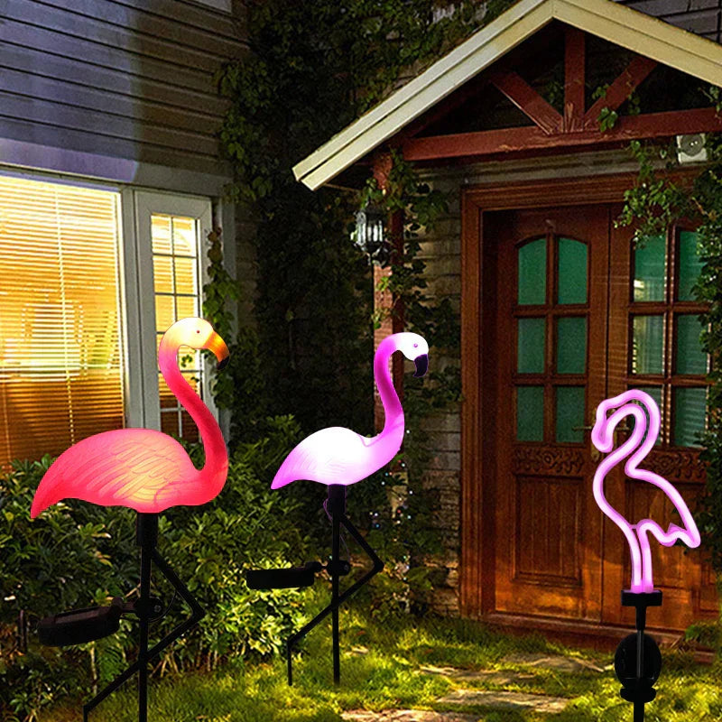 Bright solar flamingo Pink – Magical garden at night 