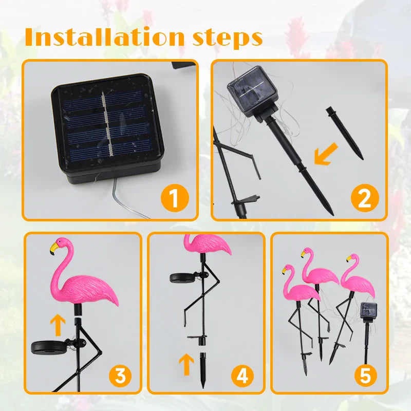 Bright solar flamingo Pink – Magical garden at night 