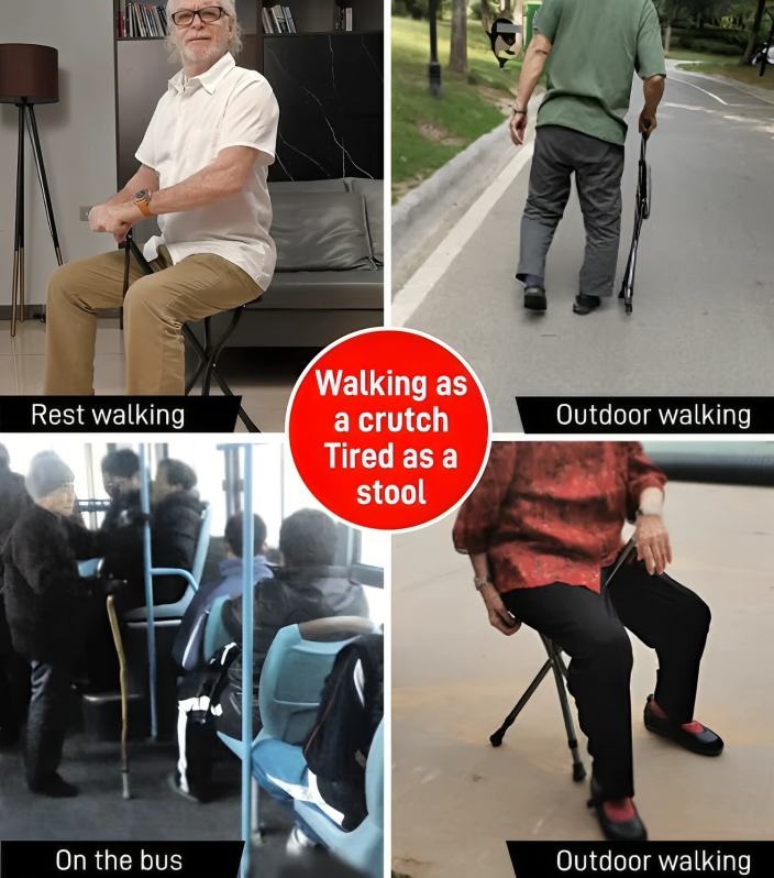 2 in 1 folding cane chair 