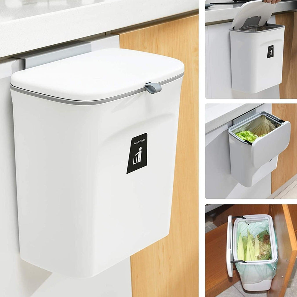 Hanging leak-proof and odor-proof trash can for a spotless kitchen 