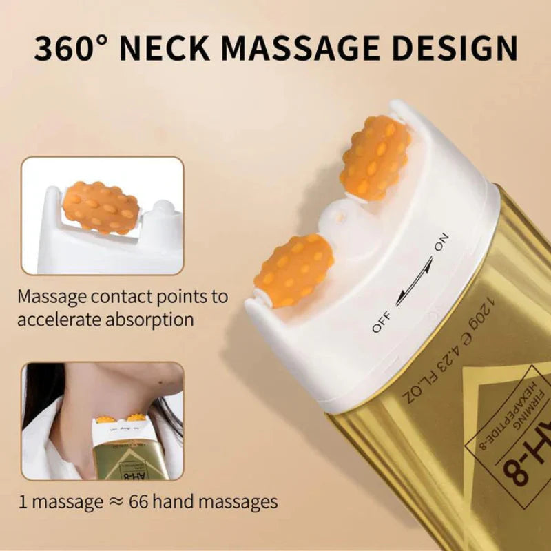 Firming cream for the neck with integrated massager 