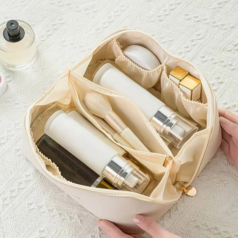 Large capacity toiletry and makeup bag for travel 