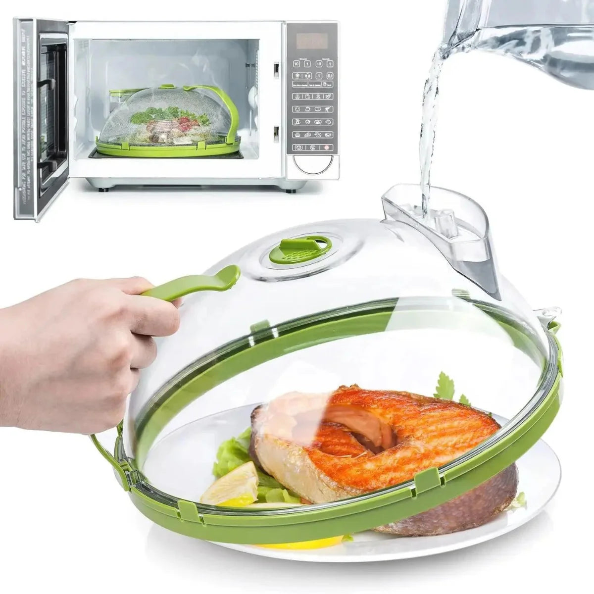 Microwave splash-proof steam lid 
